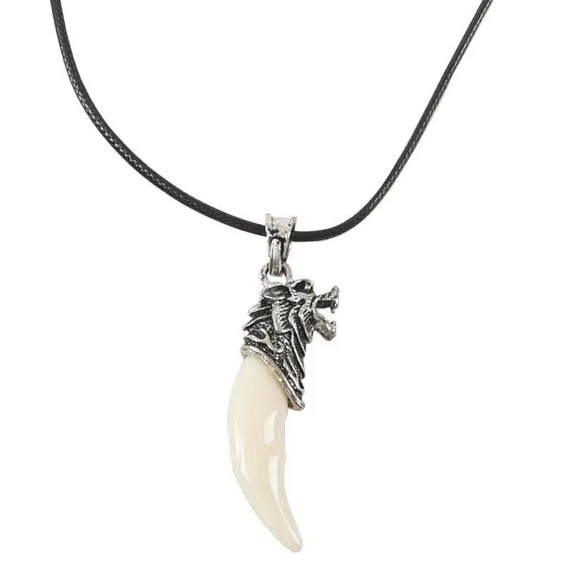 Man Wolf Tooth Necklace Jewelry Steel Titanium Domineering Wolf Tooth Pendant Necklace