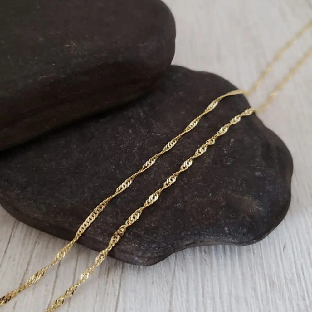 Gold Plated Stainless Steel Dainty Minimalist Zircon Charm Anti Tarnish Chain Round Clear Cz Stone Necklace for Women Jewelry