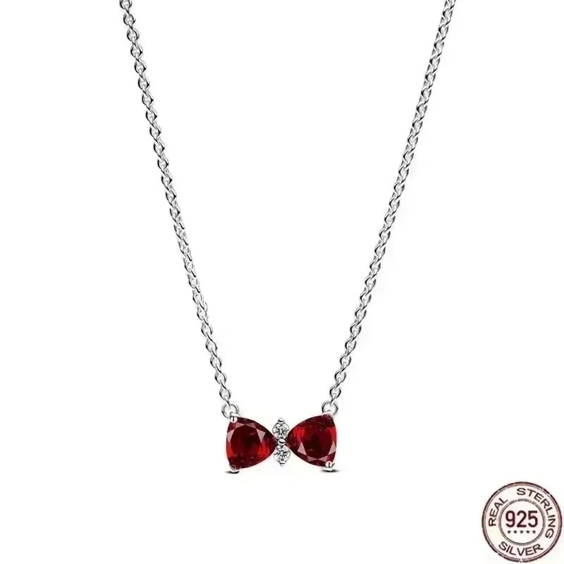 Hot selling 925 sterling silver pendant necklace shines with classic luxury heart-shaped square necklace, women's jewelry gift