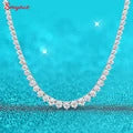Smyoue 1.7-5CTTW All Moissanite Necklace for Women Smile Princesses Sparkling Diamond Pendant S925 Sterling Silver Plated PT950