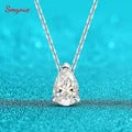 Smyoue 1.7-5CTTW All Moissanite Necklace for Women Smile Princesses Sparkling Diamond Pendant S925 Sterling Silver Plated PT950