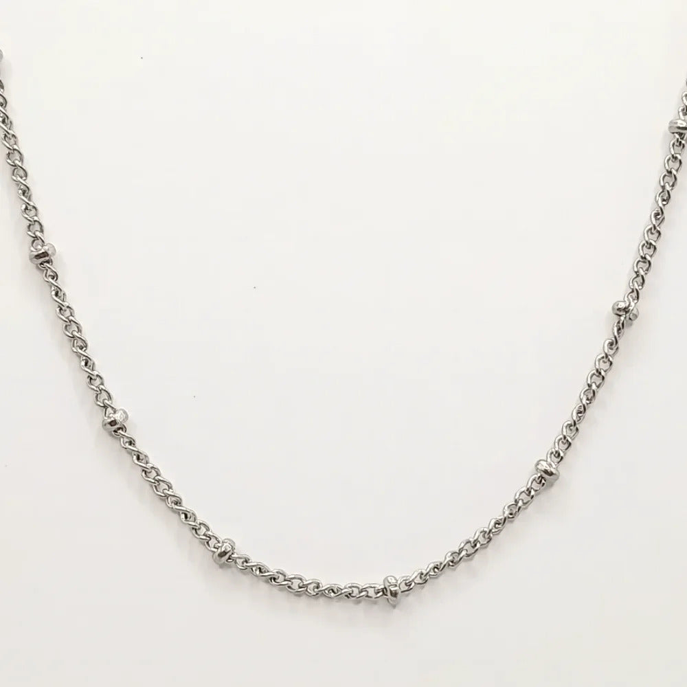 Gold Plated Stainless Steel Dainty Minimalist Zircon Charm Anti Tarnish Chain Round Clear Cz Stone Necklace for Women Jewelry