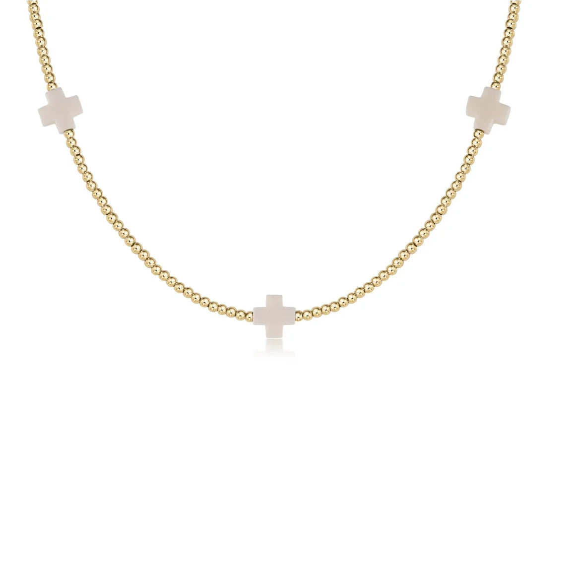 Vlen Christian Cross Necklace Choker Gold Plated Beaded Inspirational Faith Jewelry for Women Adjustable Religious Gift
