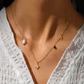 925 Sterling Silver Horse Eyes Colored Zircon Collarbone Necklace For Women 18K Gold Ins Lune Necklace Fine Jewelry