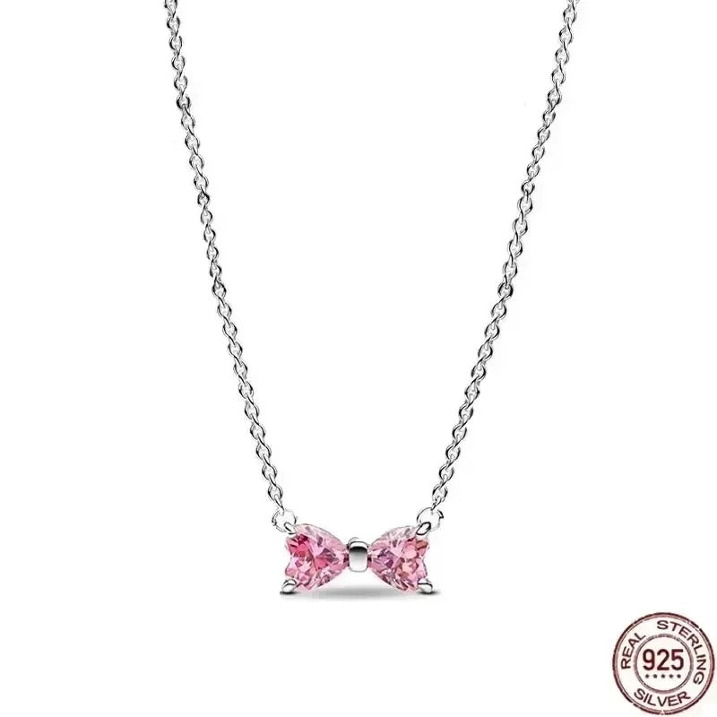 Hot selling 925 sterling silver pendant necklace shines with classic luxury heart-shaped square necklace, women's jewelry gift