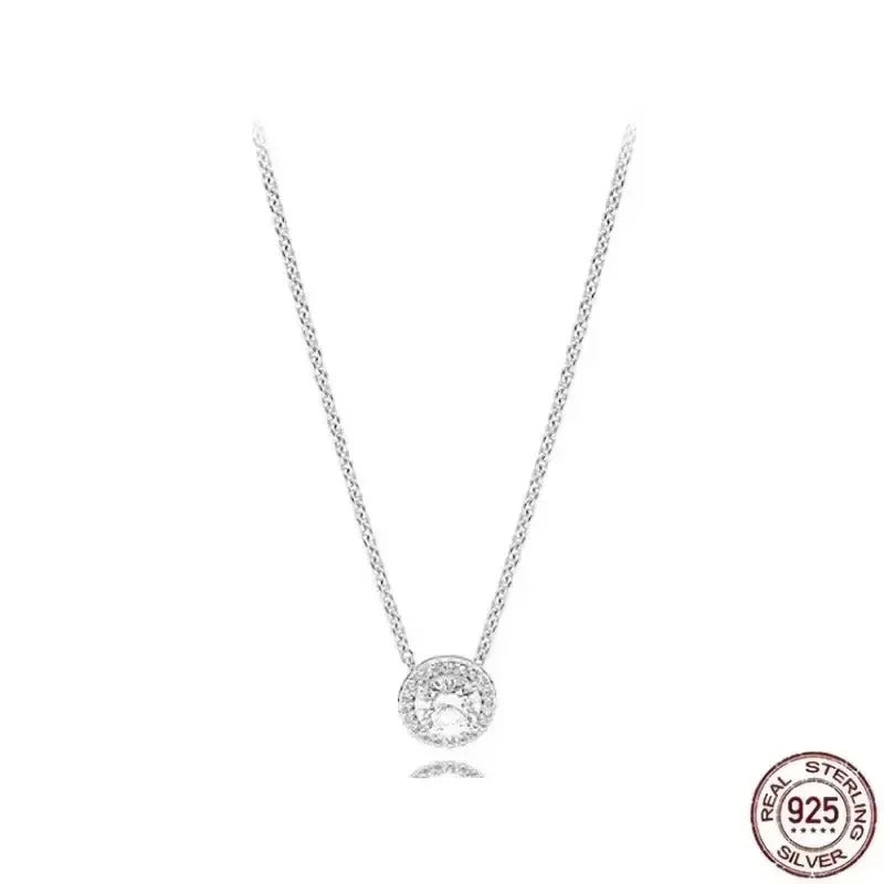 Hot selling 925 sterling silver pendant necklace shines with classic luxury heart-shaped square necklace, women's jewelry gift
