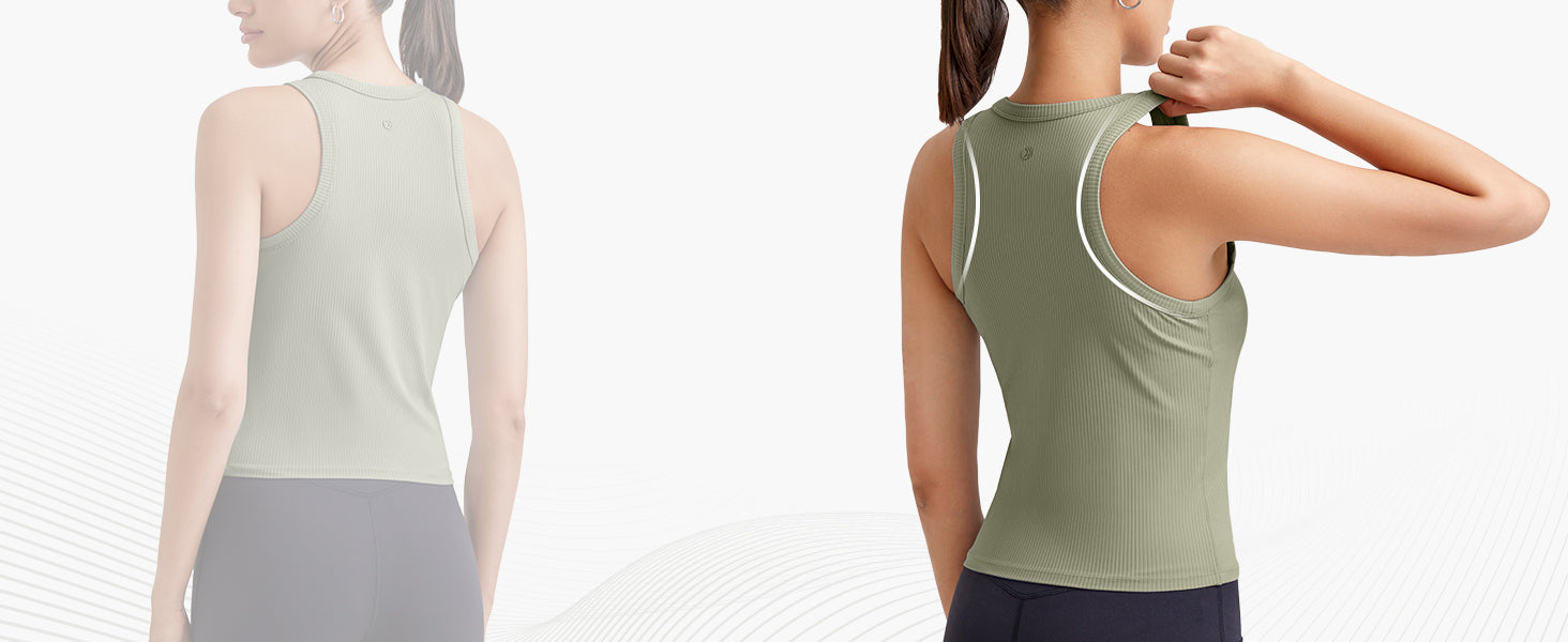 Workout Tank Tops for Women Slim Fitted Racerback Ribbed Athletic Gym Yoga Tanks Summer Casual