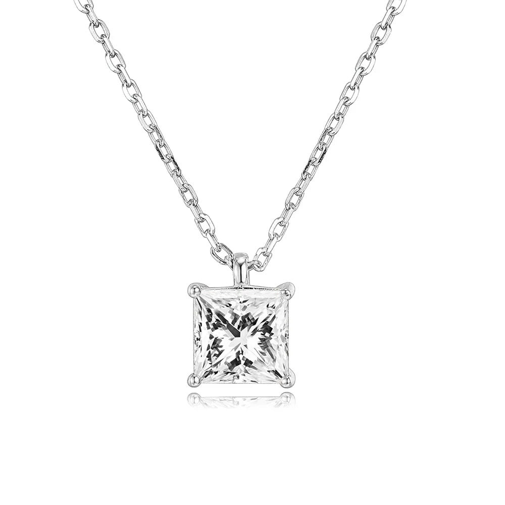 Geometry Crystal Pendant Necklace For Women Round Heart Gold Color Choker Chain Zircon Necklaces Korean Minimalist Jewelry N481