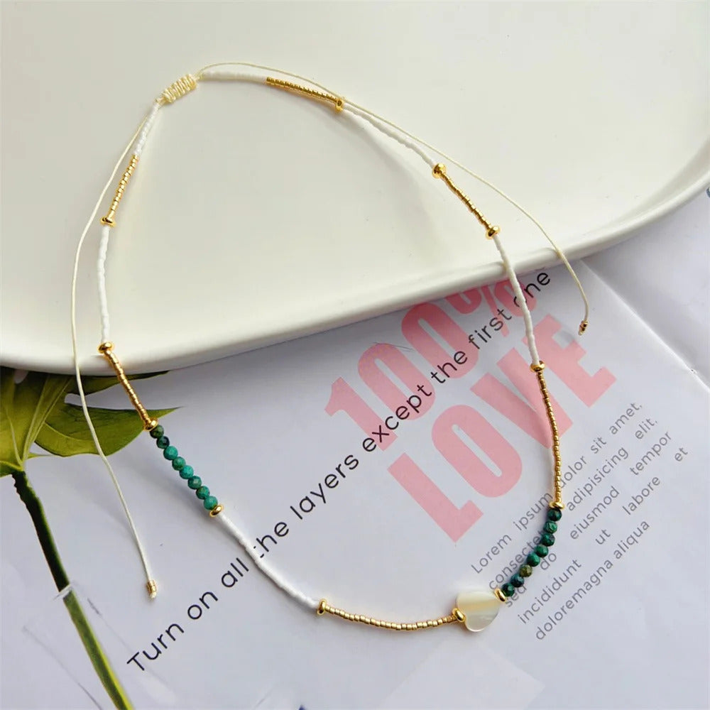 Virgin Mary Necklace For Women Gift Collar Virgen 2023 New In Miyuki Turquoise Bead Choker Necklaces Eye Collar Femme