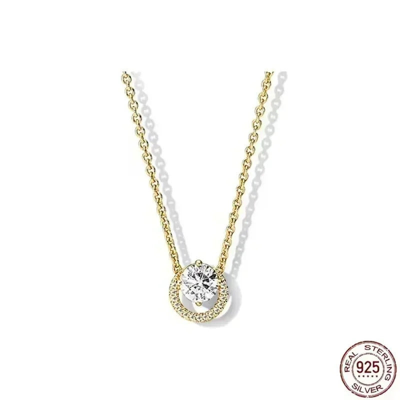 Hot selling 925 sterling silver pendant necklace shines with classic luxury heart-shaped square necklace, women's jewelry gift