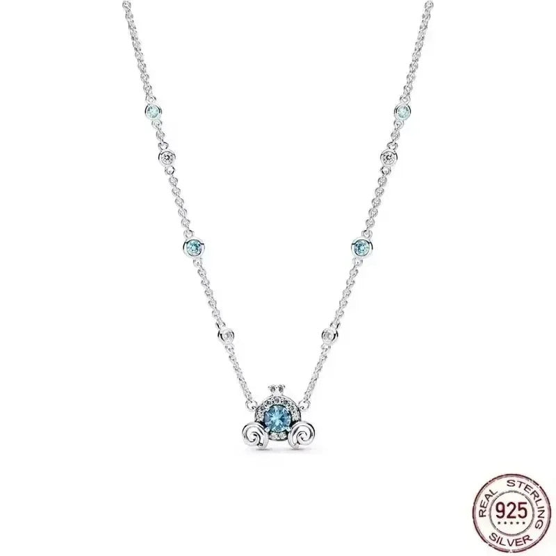 Hot selling 925 sterling silver pendant necklace shines with classic luxury heart-shaped square necklace, women's jewelry gift