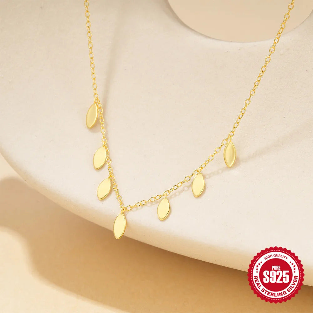 925 Sterling Silver Horse Eyes Colored Zircon Collarbone Necklace For Women 18K Gold Ins Lune Necklace Fine Jewelry