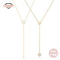 925 Sterling Silver Horse Eyes Colored Zircon Collarbone Necklace For Women 18K Gold Ins Lune Necklace Fine Jewelry