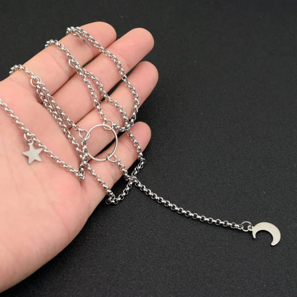 Long Tassel Punk Multilayer Spider Pendants Necklaces for Women Personality Choker Silver Color Choker Chain Fashion Jewelry