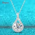 Smyoue 1.7-5CTTW All Moissanite Necklace for Women Smile Princesses Sparkling Diamond Pendant S925 Sterling Silver Plated PT950