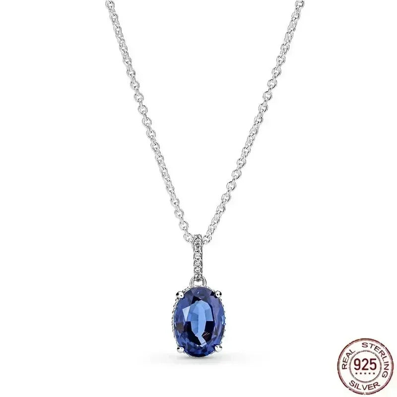 Hot selling 925 sterling silver pendant necklace shines with classic luxury heart-shaped square necklace, women's jewelry gift