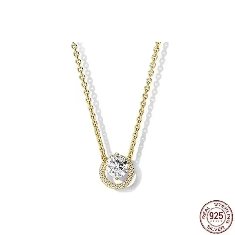 Hot selling 925 sterling silver pendant necklace shines with classic luxury heart-shaped square necklace, women's jewelry gift