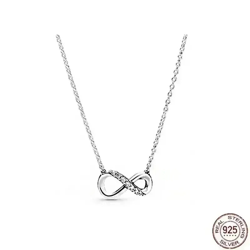 Hot selling 925 sterling silver pendant necklace shines with classic luxury heart-shaped square necklace, women's jewelry gift