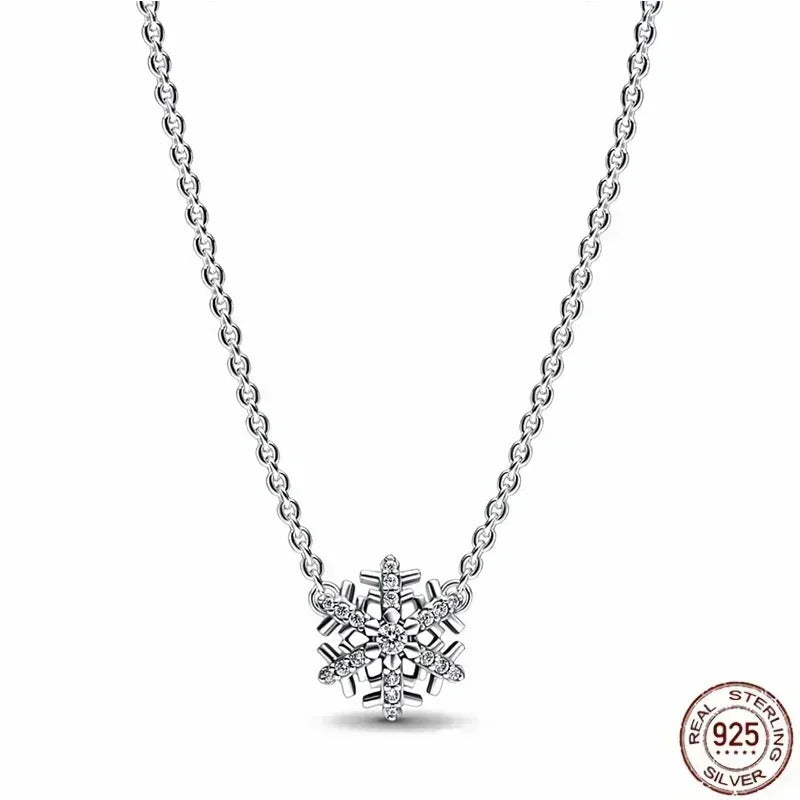 Hot selling 925 sterling silver pendant necklace shines with classic luxury heart-shaped square necklace, women's jewelry gift
