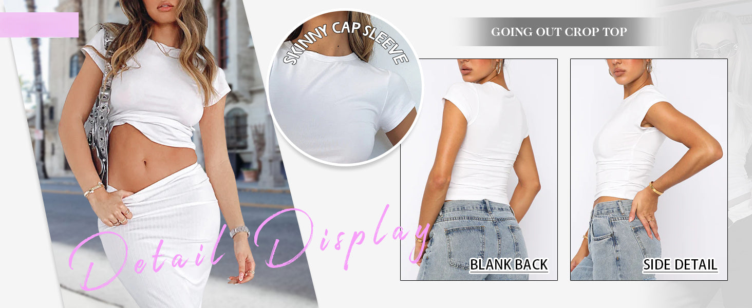 Women’s Basic Slim fit Crop Top Tee Shirt Short Sleeve Workout Round Neck Cropped Tshirt