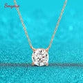 Smyoue 1.7-5CTTW All Moissanite Necklace for Women Smile Princesses Sparkling Diamond Pendant S925 Sterling Silver Plated PT950