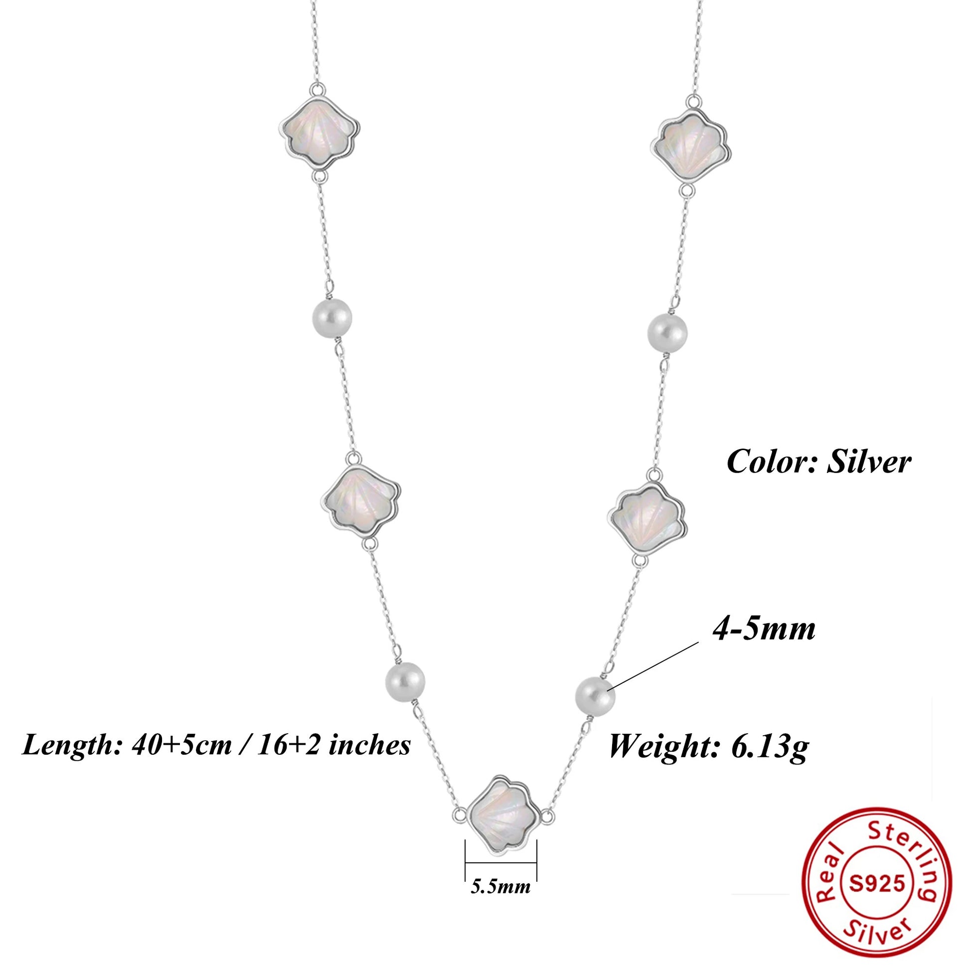 EFFIE QUEEN 925 Sterling Silver Conch Shell Pendant Necklace for Women, Ocean-Themed Jewelry Gift, Dainty Beach-inspired GPN86