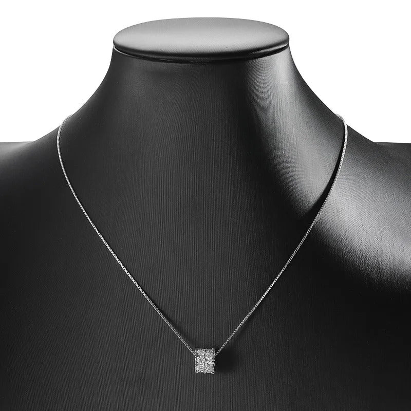 TBCYD 1.6cttw D Color Moissanite Necklace Pendant for Women S925 Silver 3mm Full Diamond Ball-shaped Neck Chain Charm Jewelry