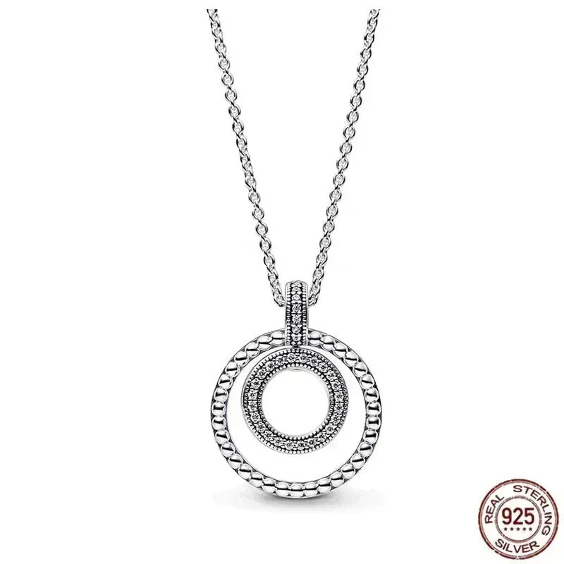 Hot selling 925 sterling silver pendant necklace shines with classic luxury heart-shaped square necklace, women's jewelry gift