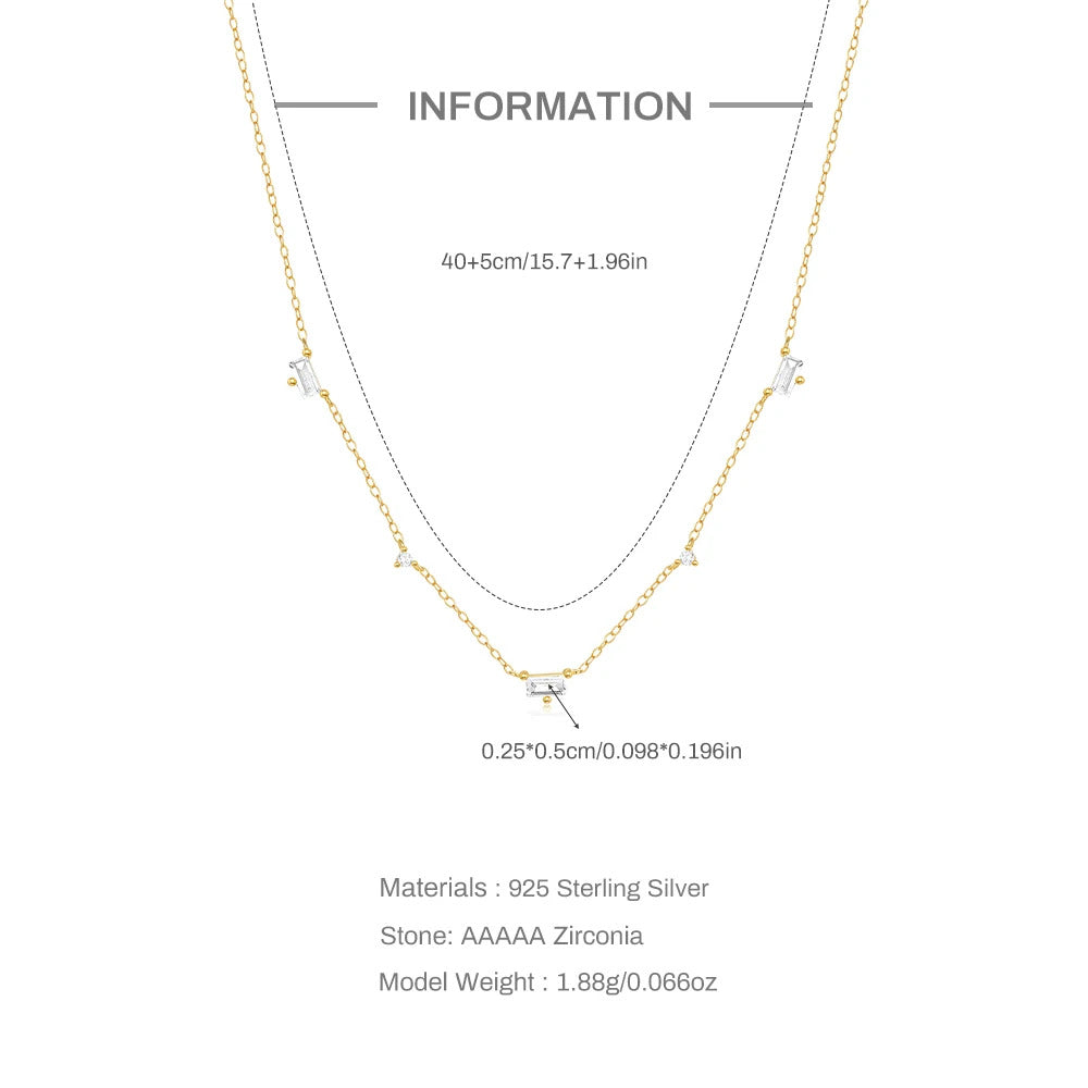 925 Sterling Silver Horse Eyes Colored Zircon Collarbone Necklace For Women 18K Gold Ins Lune Necklace Fine Jewelry