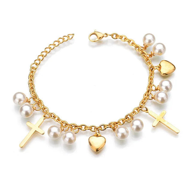 Fashion Party Jewelry Bracelets Adjustable Snake Chain With White Pearl Bracelets For Women Wedding Jewellry