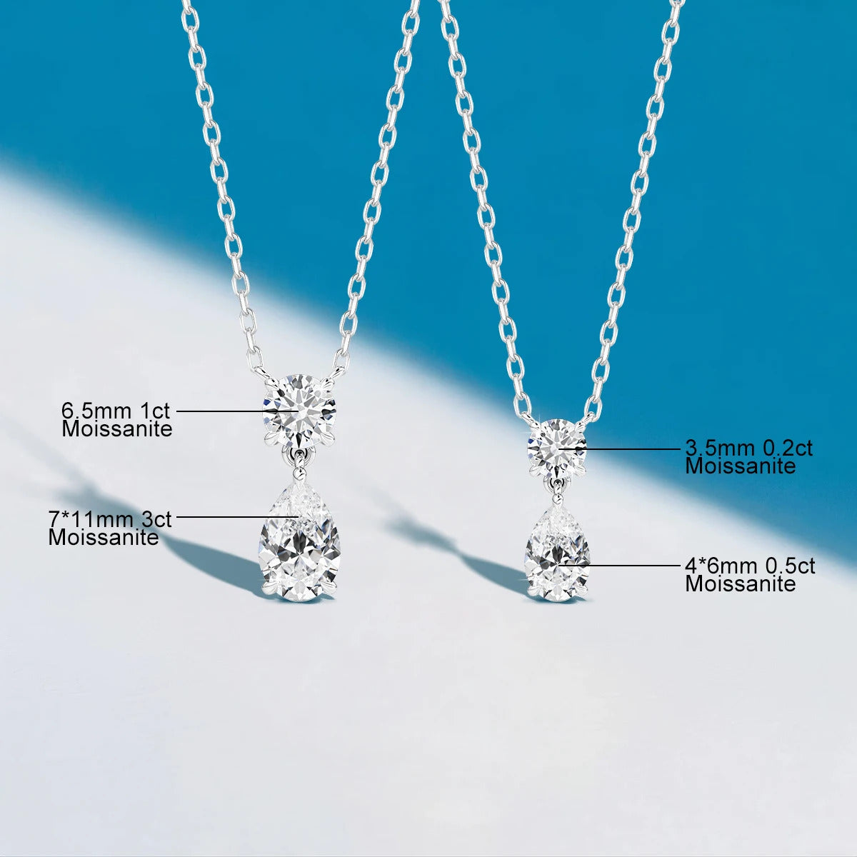 3ct Pear Cut Moissanite Pendant Necklace Silver 925 Women's Waterdrop Necklace High Quality Luxury Engagement Jewelry