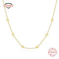 925 Sterling Silver Horse Eyes Colored Zircon Collarbone Necklace For Women 18K Gold Ins Lune Necklace Fine Jewelry
