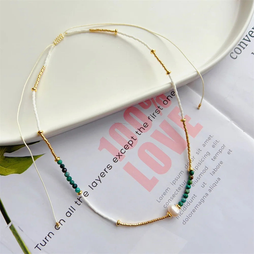 Virgin Mary Necklace For Women Gift Collar Virgen 2023 New In Miyuki Turquoise Bead Choker Necklaces Eye Collar Femme