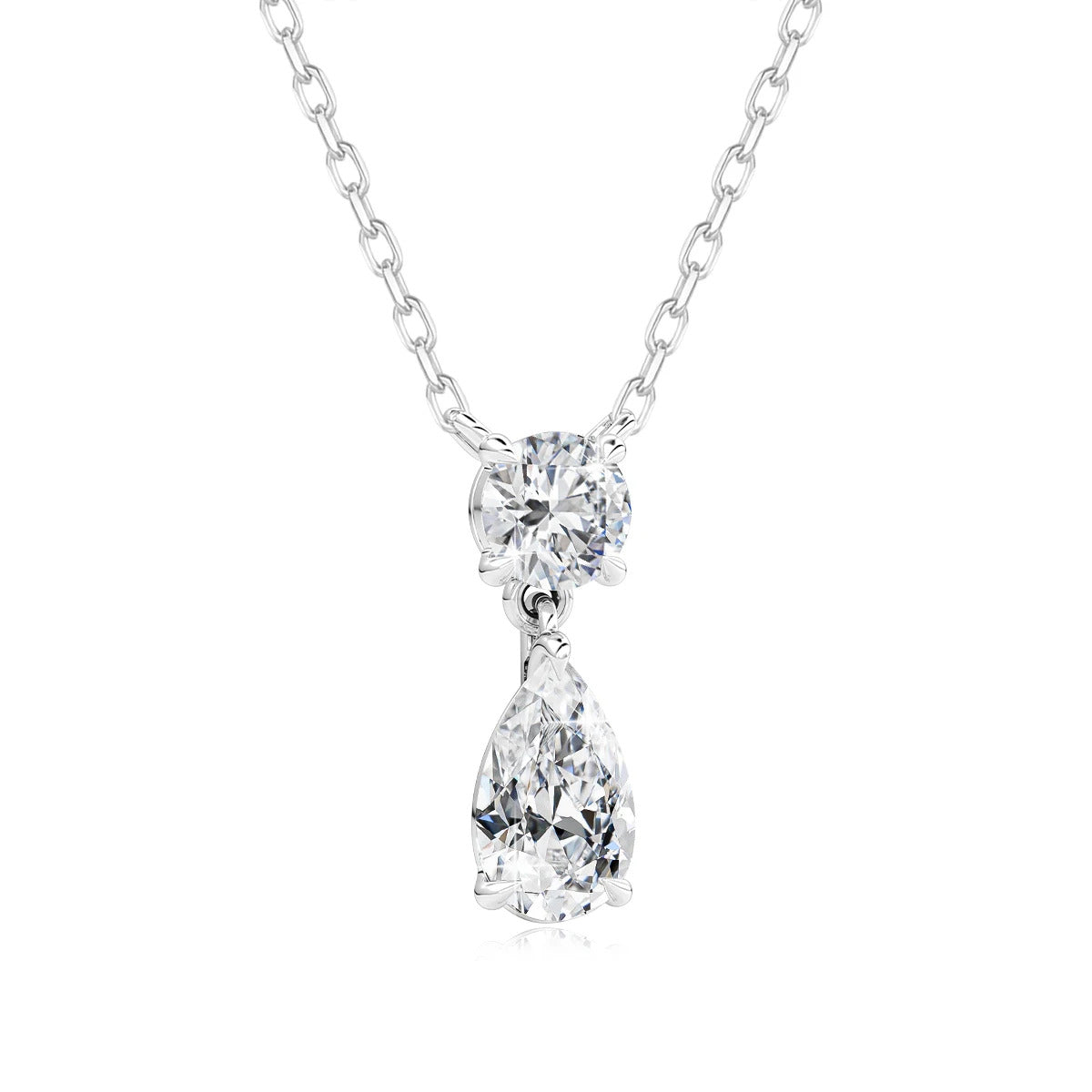 3ct Pear Cut Moissanite Pendant Necklace Silver 925 Women's Waterdrop Necklace High Quality Luxury Engagement Jewelry