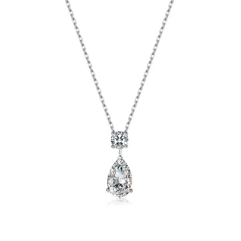 Unique sense of luxury simple fashion collar chains Light luxury silver 925 sparkling shaped water droplet necklaces jewelry