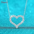 Smyoue 1.7-5CTTW All Moissanite Necklace for Women Smile Princesses Sparkling Diamond Pendant S925 Sterling Silver Plated PT950