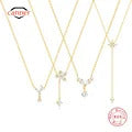 925 Sterling Silver Horse Eyes Colored Zircon Collarbone Necklace For Women 18K Gold Ins Lune Necklace Fine Jewelry