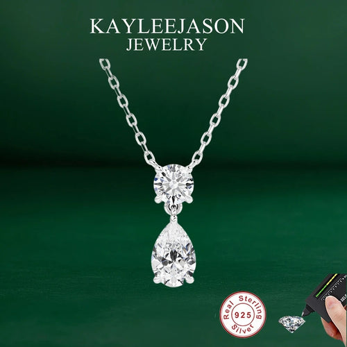 3ct Pear Cut Moissanite Pendant Necklace Silver 925 Women's Waterdrop Necklace High Quality Luxury Engagement Jewelry