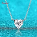 Smyoue 1.7-5CTTW All Moissanite Necklace for Women Smile Princesses Sparkling Diamond Pendant S925 Sterling Silver Plated PT950