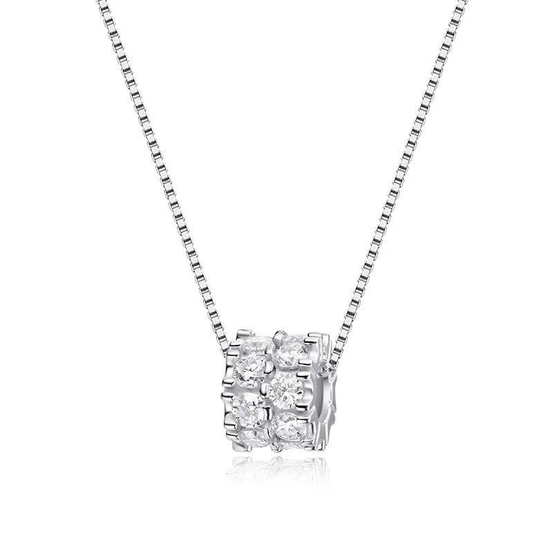 TBCYD 1.6cttw D Color Moissanite Necklace Pendant for Women S925 Silver 3mm Full Diamond Ball-shaped Neck Chain Charm Jewelry