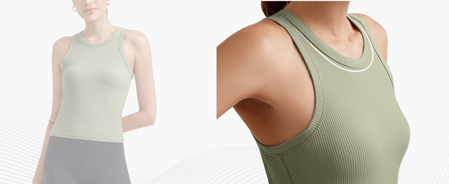 Workout Tank Tops for Women Slim Fitted Racerback Ribbed Athletic Gym Yoga Tanks Summer Casual