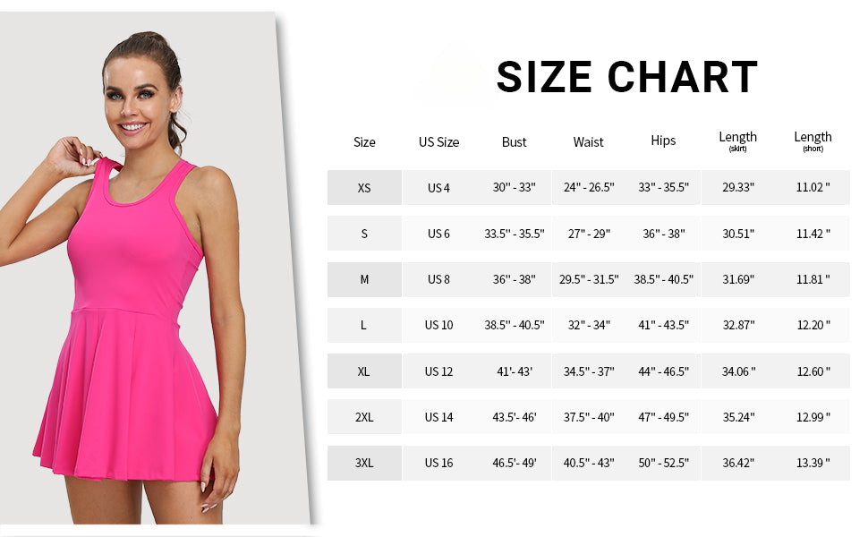 Women’s Tennis Golf Dress with Shorts Pockets Sleeveless Workout Sports Athletic Dresses